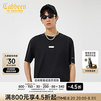 Cabbeen 卡賓 商場同款男裝人物印花T恤2022夏新款字母寬松短袖H3222132140 煤黑色01