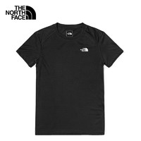 THE NORTH FACE 北面 短袖T恤男戶(hù)外透氣速干短袖7WB5 黑色/JK3 M