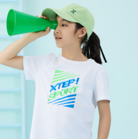 XTEP 特步 兒童短袖上衣 珍珠白