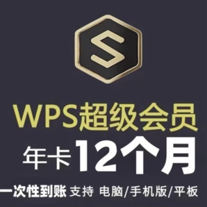 WPS 金山軟件 超級(jí)會(huì)員1年