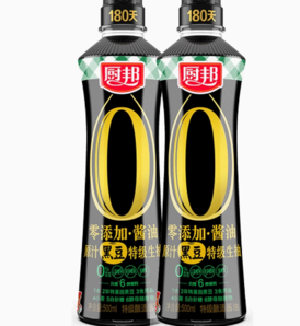 廚邦 零添加原汁黑豆生抽 500mL*2瓶