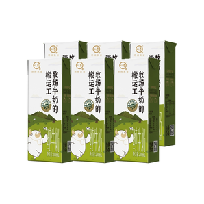 認養(yǎng)純牛奶牧場搬運工200g*6盒全脂成人兒童營養(yǎng)健康