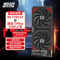 VASTARMOR 瀚鎧 RX 7700 XT  12GB 黑色合金顯卡+致態(tài)TiPlus7100系列 1TB SSD固態(tài)硬盤套裝