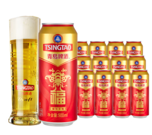 TSINGTAO 青島啤酒 福如東海 罐啤喜宴酒啤酒 500mL 12罐