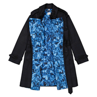 BURBERRY 博柏利 女士黑色復古格紋技術(shù)翻領(lǐng)風衣外套