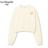 La Chapelle City 拉夏貝爾牛奶絲短款圓領(lǐng)衛(wèi)衣女