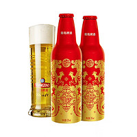 TSINGTAO 青島啤酒 送禮佳選！鴻運(yùn)當(dāng)頭祥瑞獻(xiàn)福禮盒355mL*12瓶 贈(zèng)千禧臨門500ml*6罐+青島禮袋*1