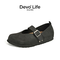 Devo的沃女士软木鞋包头时尚全包搭扣56142
