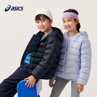 ASICS 亞瑟士 兒童連帽輕薄羽絨服 50藏青色