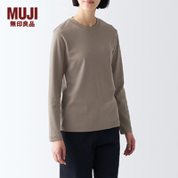 MUJI无印良品女式双罗纹织圆领长袖T恤
