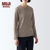 MUJI  無印良品 女式 雙羅紋織 圓領(lǐng) 長(zhǎng)袖T恤