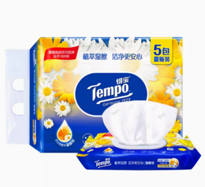 Tempo 得寶 濕廁紙 洋甘菊 40片*5包