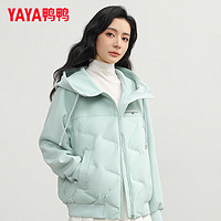 YAYA鸭鸭羽绒服鸭鸭（YAYA）90+系列羽绒服女短款2024年冬季新款
