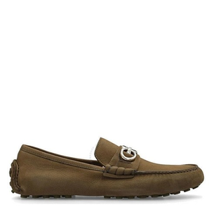 Salvatore Ferragamo 菲拉格慕 Salvatore 綠色 Gancini Ornament 男士司機(jī)鞋