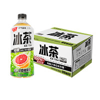 元?dú)馍?冰茶減糖葡萄柚綠茶大瓶茶飲料900mL*12瓶 整箱