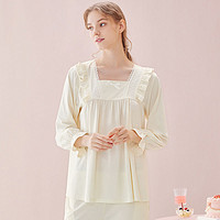 manza玛伦萨女士纯棉方领家居服套装