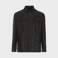 Massimo Dutti 男士純色穩(wěn)重防風(fēng)夾克長(zhǎng)袖翻領(lǐng)外套