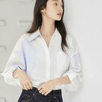 DUIBAI对白KAYI凯伊莱文女式扎染渐变长袖衬衫