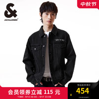 杰克琼斯休闲翻领牛仔夹克（门店有售）深灰牛仔