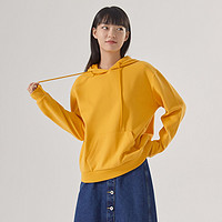 美特斯邦威纯色连帽卫衣女纯色新款春季宽松套头衫舒适百搭727516