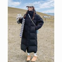 依然纯冬季2024新款羽绒棉服女长款韩版宽松加厚棉衣棉袄过膝外套