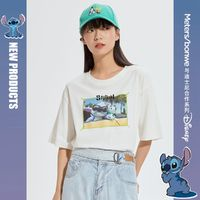美特斯邦威史迪仔联名短袖T恤女新款夏季时尚印花纯棉上衣女