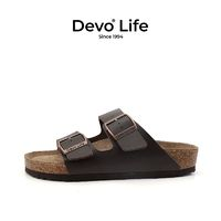 Devo的沃双扣软底一字拖