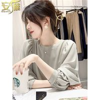 安雁Anyan安雁女士灯笼袖罩衫长袖衬衣