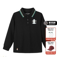 暇步士儿童长袖POLO衫钻石黑D款