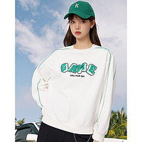 Semir 森馬 馬利衛(wèi)衣女字母學(xué)院風(fēng)圓領(lǐng)套頭衫潮酷春寬松撞色繡花上衣百搭