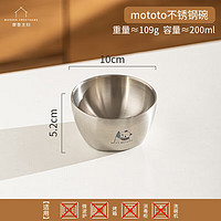摩登主妇mototo熊猫儿童餐盘食品级餐具套装304不锈钢宝宝分格盘1头mototo饭碗