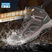 DECATHLON迪卡侬登山鞋男防水运动鞋秋保暖徒步靴QUS男款中帮-绿色422728634