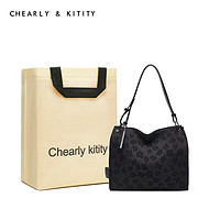 Chearlykitity包包女包2024高级感链条百搭单肩斜挎包CK3000221-黑色