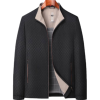 皮尔卡丹（pierrecardin）夹克男春季垂顺不易皱顺滑休闲商务立领上衣外套黑色L码