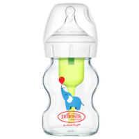 布朗博士奶瓶玻璃宽口奶瓶新生儿奶瓶防胀气奶瓶爱宝选PLUS蓝象150ml0-3个月玻璃奶瓶