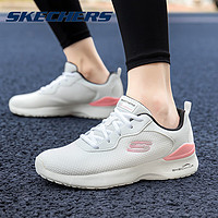 SKECHERS斯凯奇女鞋运动鞋夏季新款轻便透气百搭通勤户外休闲跑步鞋白色/粉红色149346-WBPK36.5