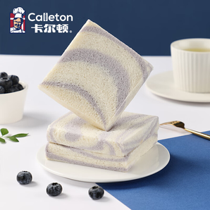 卡爾頓（Calleton）藍莓味無邊吐司夾心切片面包 網紅零食早餐下午茶代餐整箱裝 藍莓味無邊吐司面包 500g *1箱