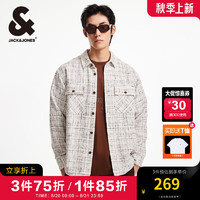 杰克琼斯秋季宽松潮流百搭小香风外套石灰花灰G01