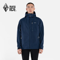 BLACKICE黑冰软壳衣男士户外运动登山徒步防风保暖连帽软壳衣藏青XL