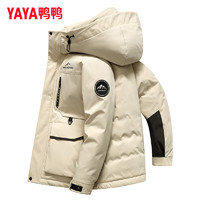 YAYA 鴨鴨羽絨服 鴨鴨（YAYA）羽絨服男時(shí)尚戶外短款工裝連帽保暖外套