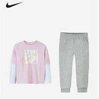 NIKE 耐克 男女童純棉長(zhǎng)袖+長(zhǎng)褲2件套