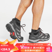 DECATHLON迪卡侬登山鞋MH100防水男户外运动靴男款-黑灰色432467916