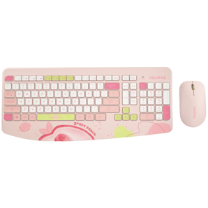 迪摩（DEARMO）MK8800無線鍵盤鼠標(biāo)套裝2.4g無線鍵鼠套裝筆記本臺(tái)式電腦鍵鼠套裝 繽紛系列 青提蜜桃