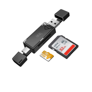 川宇 USB2.0高速多功能合一讀卡器 otg車載通用支持Typec手機(jī)相機(jī)tf內(nèi)存卡適用于相機(jī)監(jiān)控 黑色 USB2.0