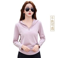 百媚生 棉質(zhì)連帽長(zhǎng)袖春秋T恤 82367