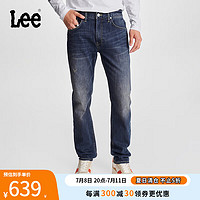 Lee 李 24早秋731舒適中腰錐形中深藍(lán)色男牛仔褲潮流LMB1007313QJ 中深藍(lán)色 31