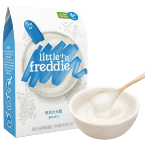 小皮（Little Freddie）有機(jī)高鐵米粉嬰兒6個(gè)月 寶寶輔食嬰兒米粉新鮮進(jìn)口營(yíng)養(yǎng)米糊嬰兒 【4到6月+】原味有機(jī)大米粉 160g