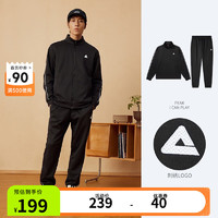 PEAK匹克运动套装男冬加绒保暖跑步服运动外套裤子两件套黑色/男款2XL-
