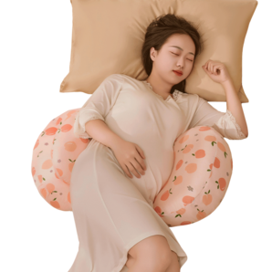 佳韻寶孕婦枕頭護(hù)腰側(cè)睡枕托腹  睡覺(jué)專(zhuān)用多功能靠枕 辦公室頸椎枕頭枕 【可調(diào)節(jié)印花款】-粉樂(lè)桃