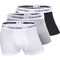 CalvinKleinck平角内裤男时尚舒适3条装送男友礼物U2664G998白灰黑S